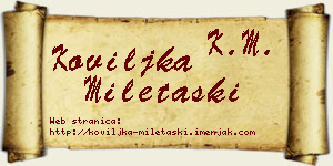 Koviljka Miletaški vizit kartica